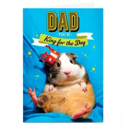 Card Factory Personalised Birthday Card - Guinea Pig King, Dad
