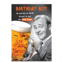 Discount Personalised Birthday Card - Birthday Boy Huge Beer For Uncle|For Son