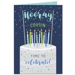 Outlet Personalised Birthday Card - Time To Celebrate Cousin Kids For Dad|Dad