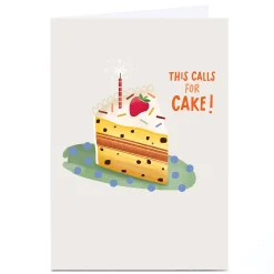 Card Factory Personalised Birthday Card - This Calls For Cake