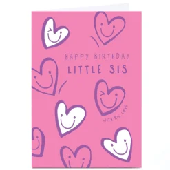 Outlet Personalised Birthday Card - Happy Birthday Little Sis Kids For Sister|For Kids