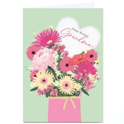 Personalised Birthday Card - Pink Flower Bouquet, Grandma For Grandma|Birthday