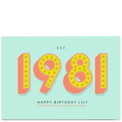 Discount Personalised Birthday Card - Est. 1981 Editable Age|Birthday