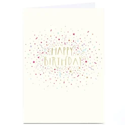 Kids Card Factory Personalised Birthday Card - Happy Birthday Confetti