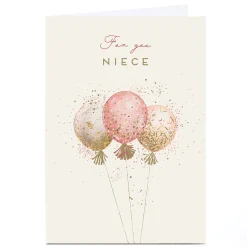 Discount Personalised Birthday Card - Confetti and Sparkle Balloons, Niece For Niece|Birthday