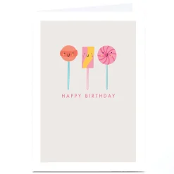 Kids Card Factory Personalised Birthday Card - Lollipops