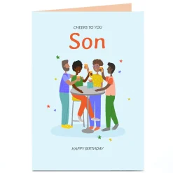 Card Factory Personalised Birthday Card - Cheers to You, Any Relation