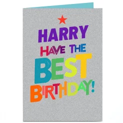New Personalised Birthday Card - Bright Letters, Any Name For Son|For Nephew
