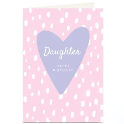 Card Factory Personalised Birthday Card - Happy Birthday Purple Heart