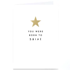 Card Factory Personalised Birthday Card - You Were Born to Shine