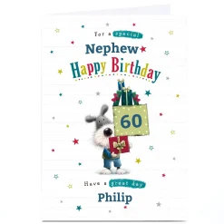 Card Factory Personalised Birthday Card - Dog & Presents, Editable Age