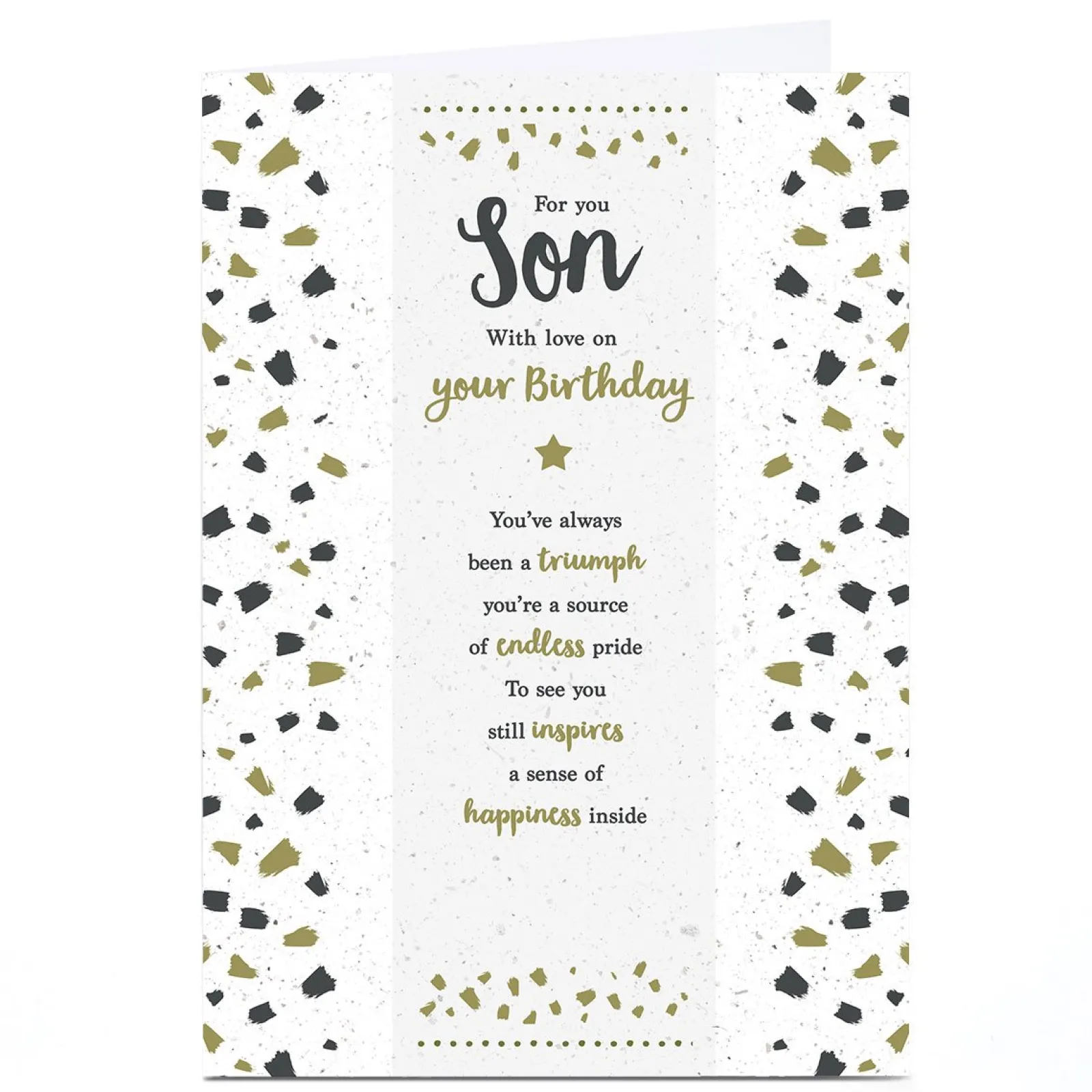 Card Factory Personalised Birthday Card - Triumph and Pride, Son