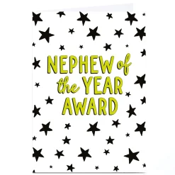 New Personalised Birthday Card - Nephew Of The Year Award, Nephew Kids For Nephew|For Kids