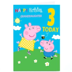Clearance Personalised Birthday Card - Peppa Pig Granddaughter, Any Age Kids For Granddaughter|For Daughter