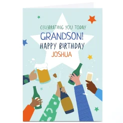 Card Factory Personalised Birthday Card - Celebrating You Today, Toast