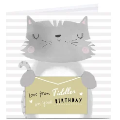 Card Factory Personalised Birthday Card - From the Cat