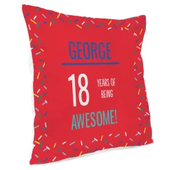 Card Factory Personalised Birthday Cushion - Years of Being, Editable Age & Recipient