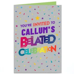Card Factory Personalised Birthday Invitation - Belated Invitation