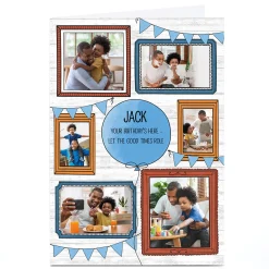 Kids Card Factory Personalised Birthday Photo Card - Frames & Bunting