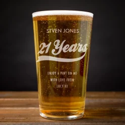 Card Factory Personalised Birthday Years Pint Glass