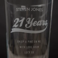 Card Factory Personalised Birthday Years Pint Glass