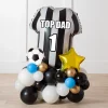 Online Personalised Black & White Striped Football Shirt Balloon Stack - Delivered Inflated! Kids Balloons For Kids|Balloons For Him