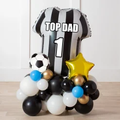 Online Personalised Black & White Striped Football Shirt Balloon Stack - Delivered Inflated! Kids Balloons For Kids|Balloons For Him