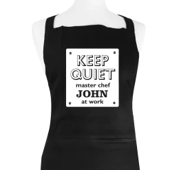 Card Factory Personalised Black Apron - Master Chef at Work