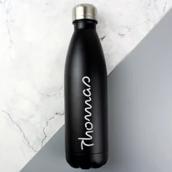 New Personalised Black Metal Insulated Drinks Bottle 40Th Birthday|30Th Birthday