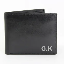 Card Factory Personalised Black Wallet With Initials