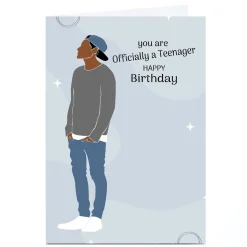 Card Factory Personalised Bleu Hyacinth Card - Officially a Teenager