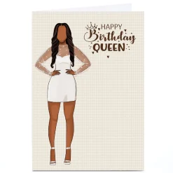 Card Factory Personalised Bleu Hyacinth Card - Birthday Queen