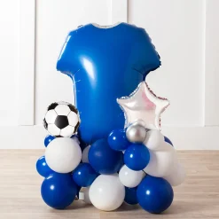 Kids Card Factory Personalised Blue Football Shirt Balloon Stack - Delivered Inflated!