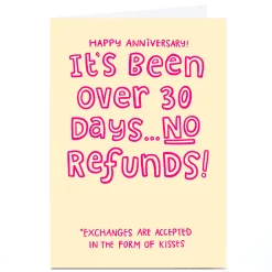 Card Factory Personalised Blue Kiwi Anniversary Card - No Refunds