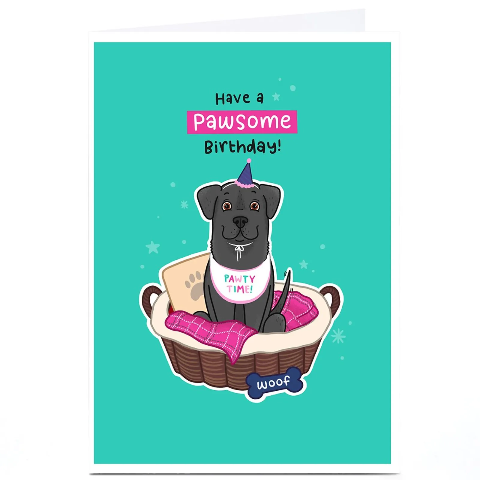 Kids Card Factory Personalised Blue Kiwi Birthday Card - Labrador