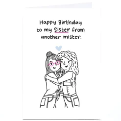 Card Factory Personalised Blue Kiwi Birthday Card - Sister From Another Mister