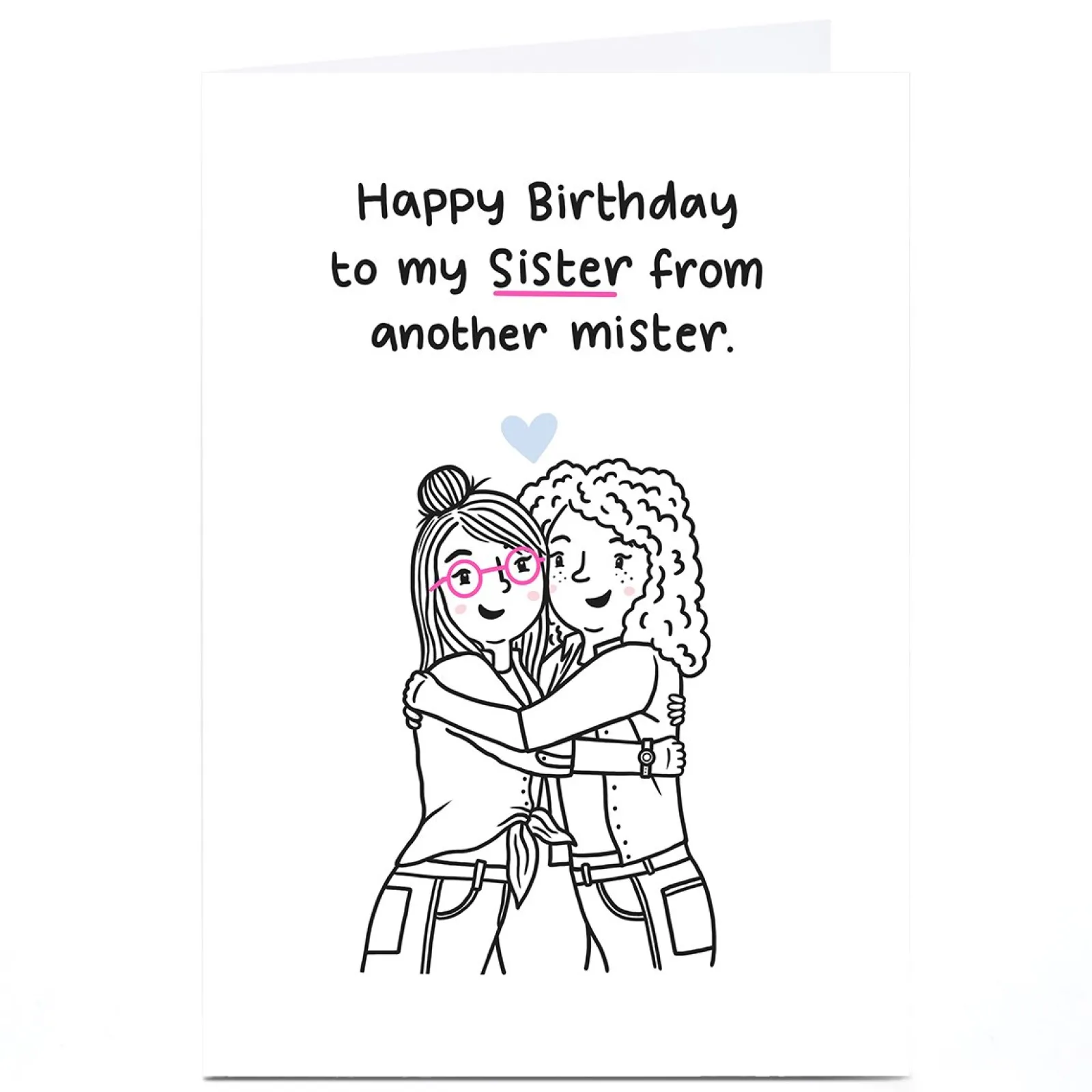 Card Factory Personalised Blue Kiwi Birthday Card - Sister From Another Mister
