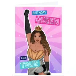 Card Factory Personalised Blue Kiwi Birthday Card - Birthday Queen on Tour