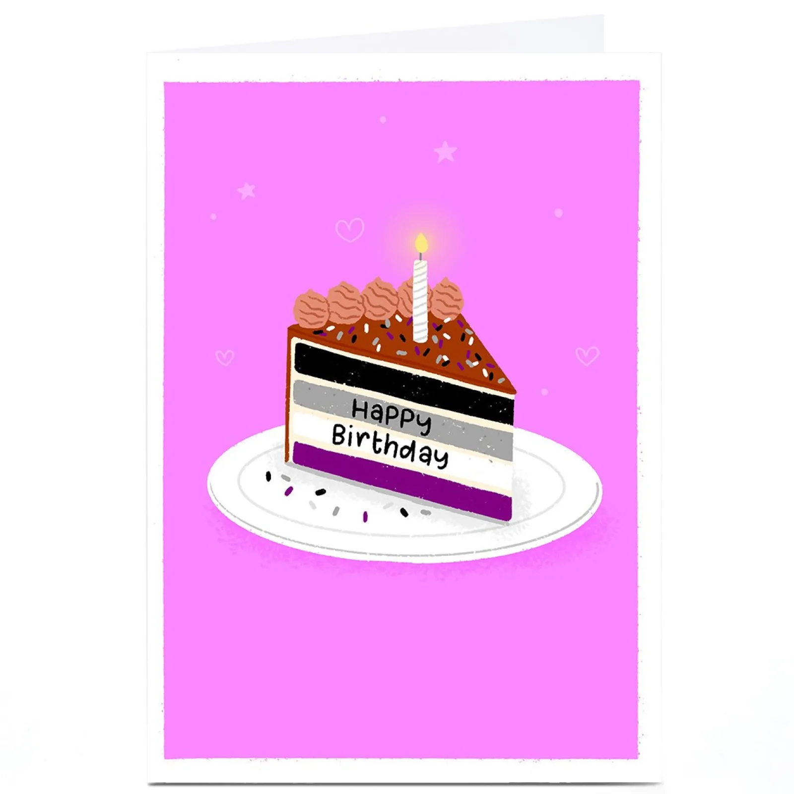 Outlet Personalised Blue Kiwi Birthday Card - Cake, Asexual Pride Flag Lgbtq+|Birthday