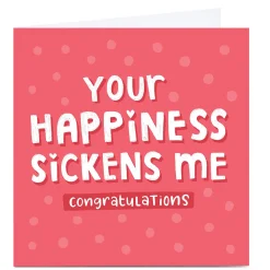 Sale Personalised Blue Kiwi Card - Your Happiness Sickens Me Wedding|Engagement