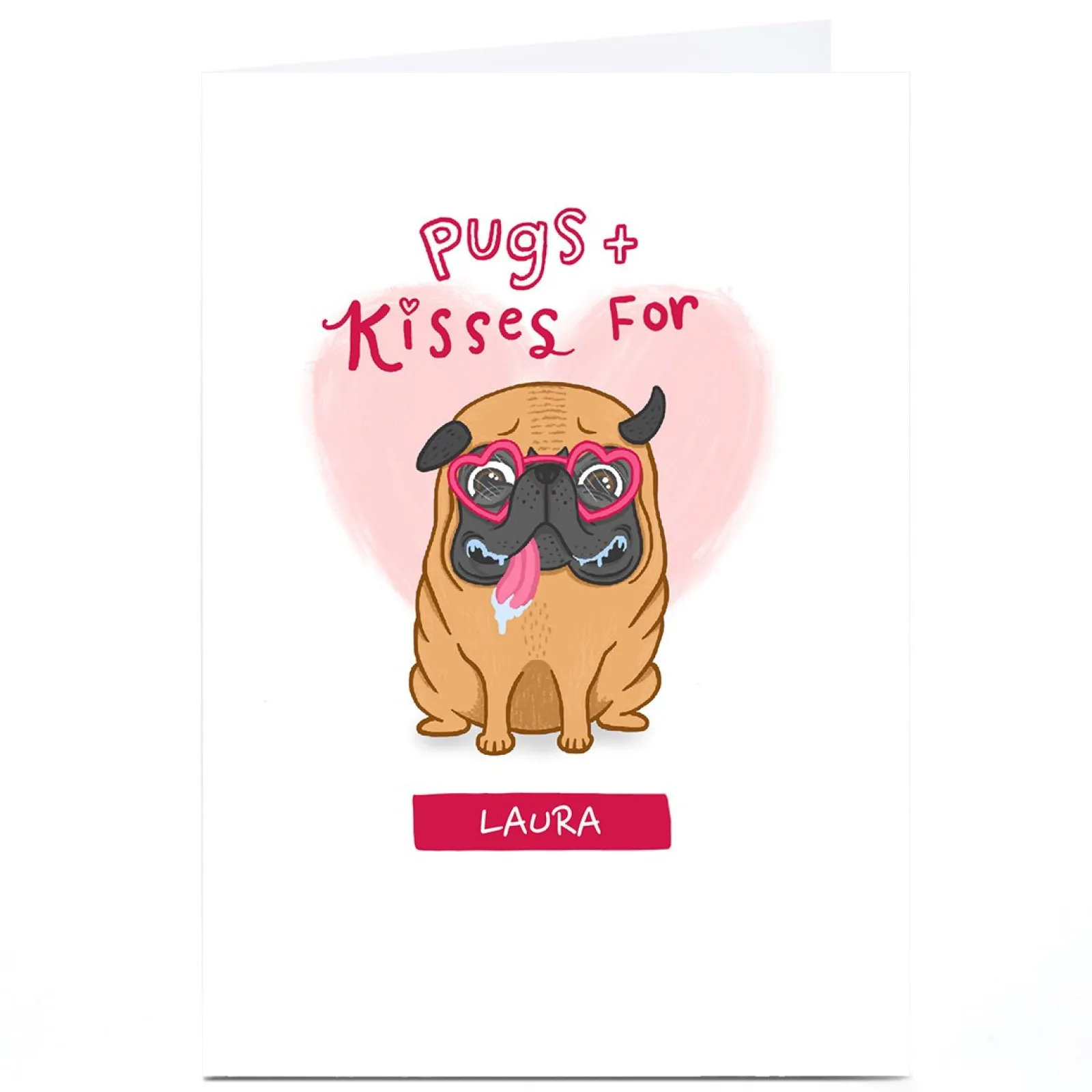 Hot Personalised Blue Kiwi Card - Pugs + Kisses BOY For Husband|For Boyfriend