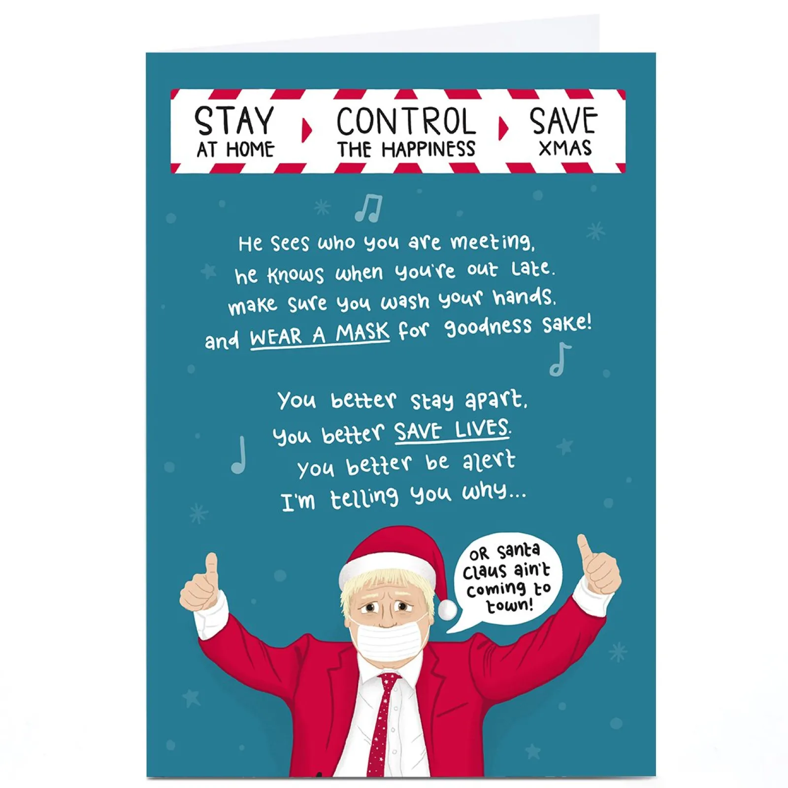 Personalised Blue Kiwi Christmas Card - Save Christmas Funny|Christmas
