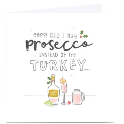 Card Factory Personalised Blue Kiwi Christmas Card - Prosecco