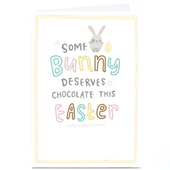 Card Factory Personalised Blue Kiwi Easter Card - Some Bunny Deserves Chocolate