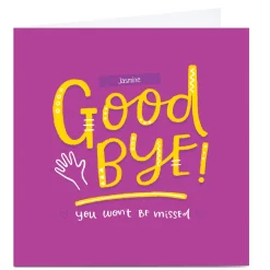 Clearance Personalised Blue Kiwi Goodbye Card - Won't Be Missed Leaving|Funny