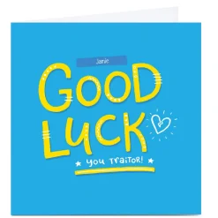 Hot Personalised Blue Kiwi Good Luck Card - You Traitor New Job|Funny