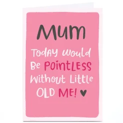 Online Personalised Blue Kiwi Mother's Day Card - Today Would be Pointless Funny|Birthday