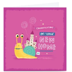 Card Factory Personalised Blue Kiwi New Home Card - Snail