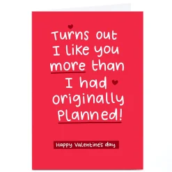 Card Factory Personalised Blue Kiwi Valentine's Day Card - Turns Out I Like You