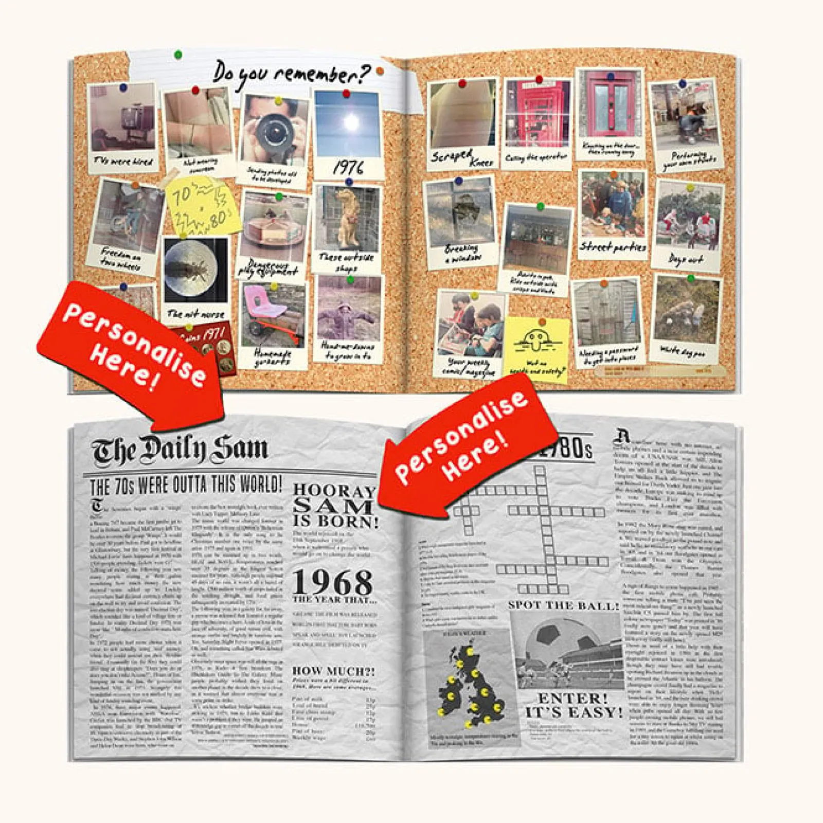 Card Factory Personalised Book - Memory Lane 50th Birthday